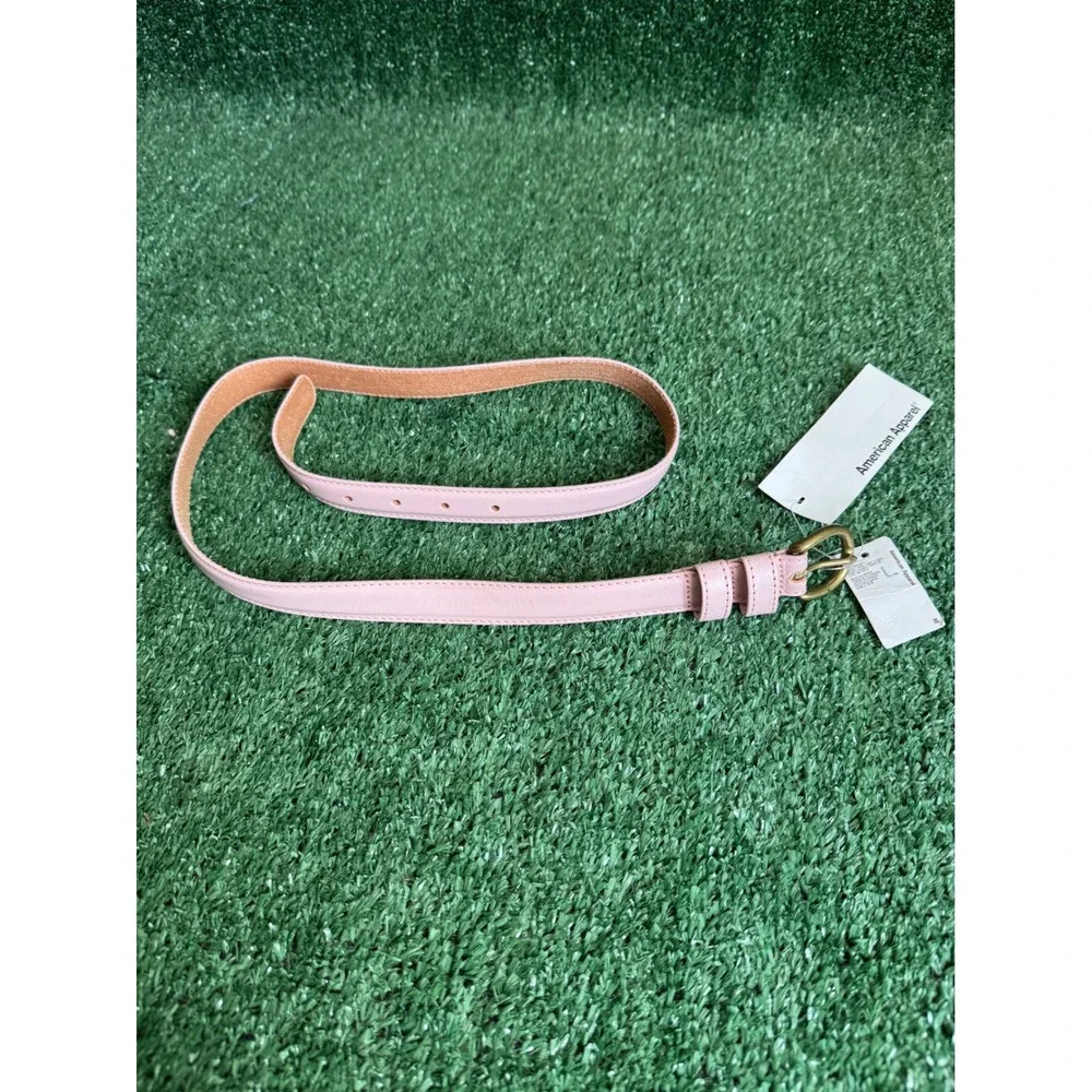 American Apparel Mauve Pink Skinny Feathered Edge Leather Belt